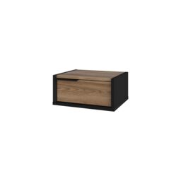Decortie Eco Wall-Mounted Bedside Shelf 40x33cm Black Wood