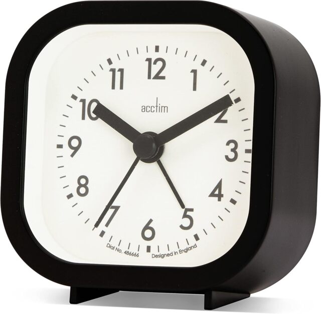 Acctim Robyn Mini Bedside Alarm Clock Black Black