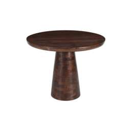 Monco Dark Mango Wood Round Dining Table Brown