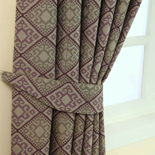 Homescapes Purple Aztec Jacquard Curtain Tie Back Pair