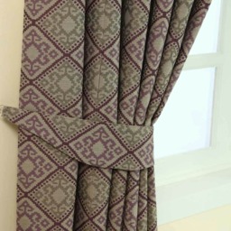 Homescapes Purple Aztec Jacquard Curtain Tie Back Pair