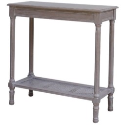 The Serene Rattan Collection Console Table - Wood - L35 x W80 x H80 cm - Grey
