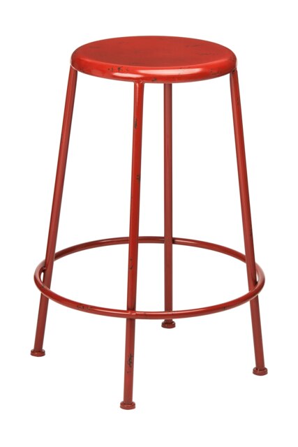 Orsina Artisan Red Metal Bar Stool