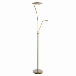 Alassio LED 1 Light Floor Lamp Antique Brass, And Frosted Plastic