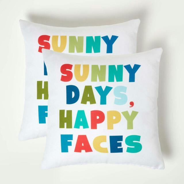 Homescapes Sunny Days Outdoor Cushion 45 x 45 cm - Set of 2 Multi Multi Colour 2