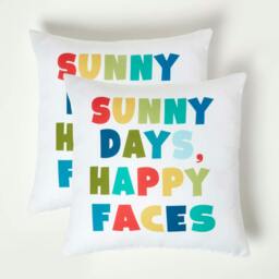 Homescapes Sunny Days Outdoor Cushion 45 x 45 cm - Set of 2 Multi Multi Colour 2