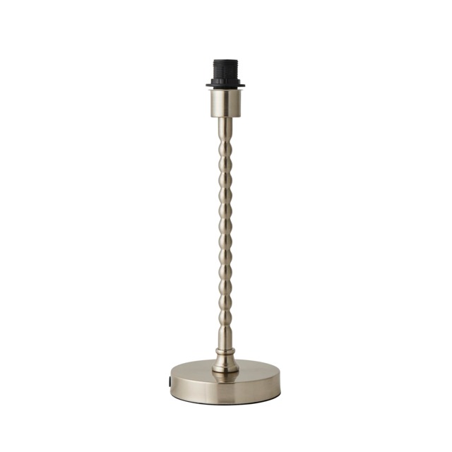 ValueLights Maeve Brushed Chrome Bobbin Bobbled Metal Table Lamp Base Silver