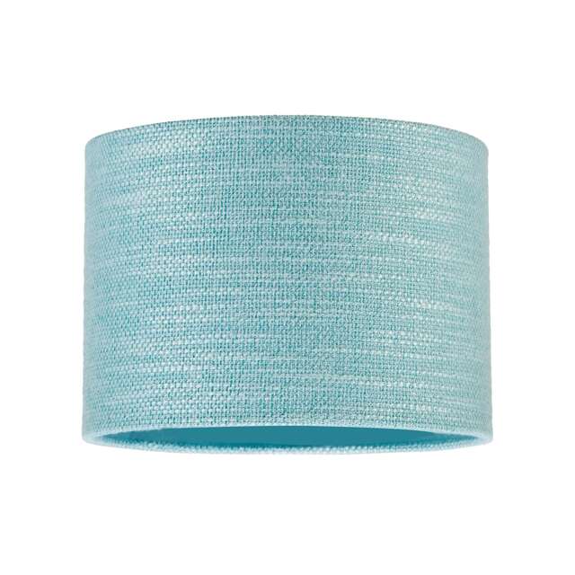 Modern Bobbled and Textured Linen Lamp Shade in Light Duck Egg Blue
