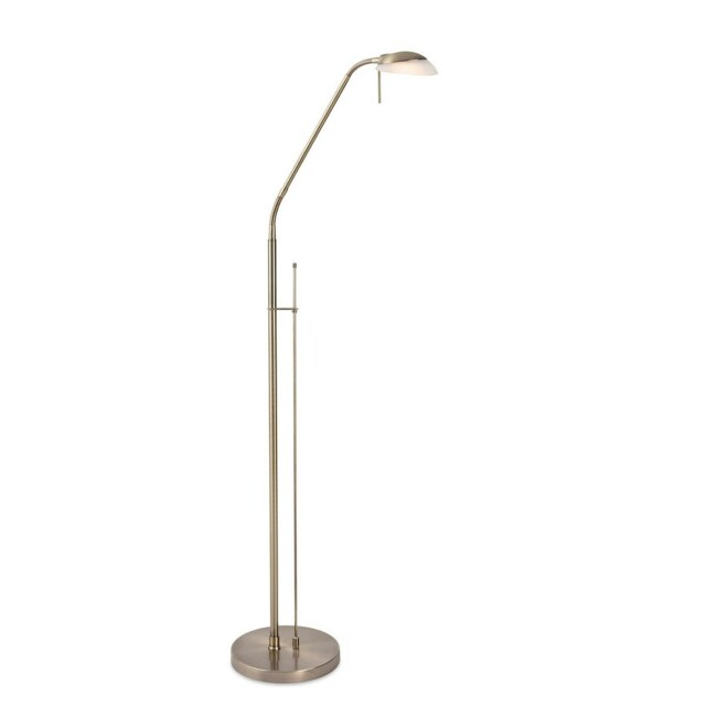 Madrid LED Reading Floor Lamp Antique Brass