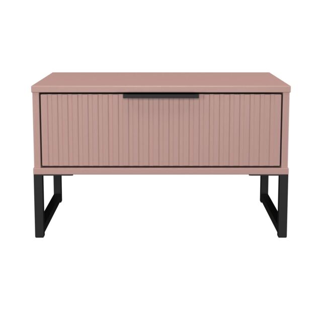 Menai 1 Drawer Wide Bedside Table in Kobe Pink (Ready Assembled) Pink Kobe Pink