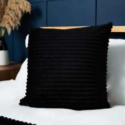 BHS Luxury Ribbon Velvet Cushion, Black Multi 1