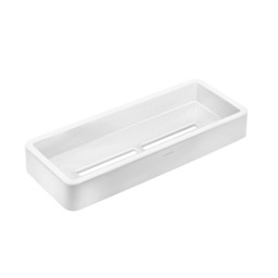 COSMIC Bathroom Shelf Rectangular, 30 cm White Matt Metal & plastic Wall-mounted