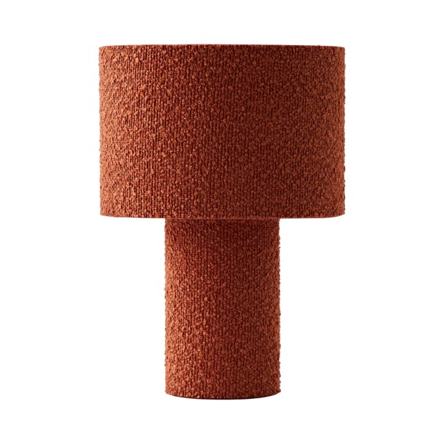 ValueLights Ash Rust Full Fabric Boucle Table Lamp Orange