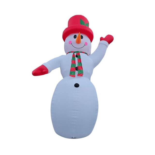 GIANT: 20ft (6m) Outdoor Inflatable Light up Christmas Snowman with Raised Arm with 28 LEDs