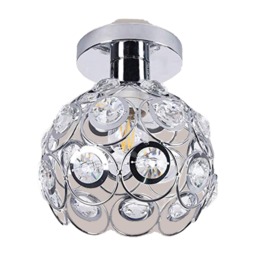 Mini Ceiling Light Crystal Silver Chandelier Semi Flush Mounted Modern G9