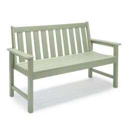 Vonhaus Westport Sage Green Garden Bench 2 Seater HDPE