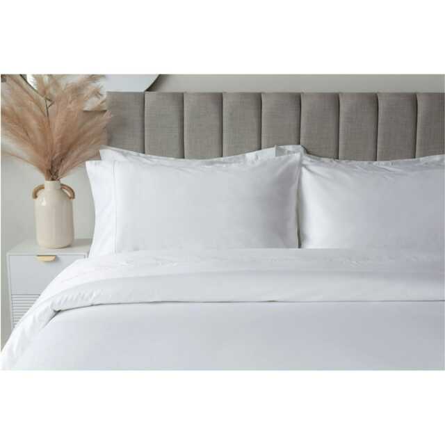 Belledorm Embroidered Detail Egyptian Cotton Pillowcase - White - 75cm x 50cm White