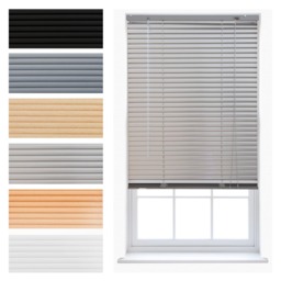 FURNISHED Made to Measure Venetian Aluminium Window Blinds Custom Fit, Easy Install and Modern Light Control Silver Silver Aluminium (W) 180cm x (L) 210cm