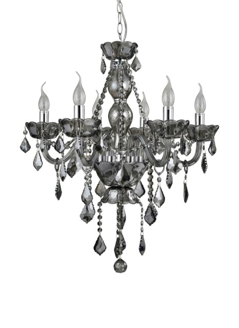 Orsina Murano Smoked Chrome And Crystal Chandelier