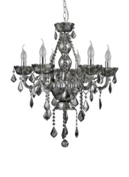 Orsina Murano Smoked Chrome And Crystal Chandelier