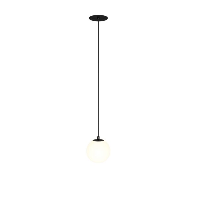 Luna 10cm RECESSED Globe Pendant Ceiling Light Black And White 3000K 300lm