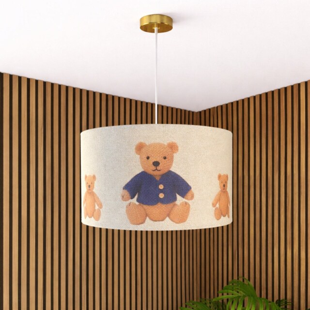 CGC Blake 45cm Oatmeal Linen Teddy Bear Children's Lampshade