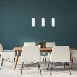 EGLO Troy 3 White Satin Nickel Steel & Glass 3-Light Pendant