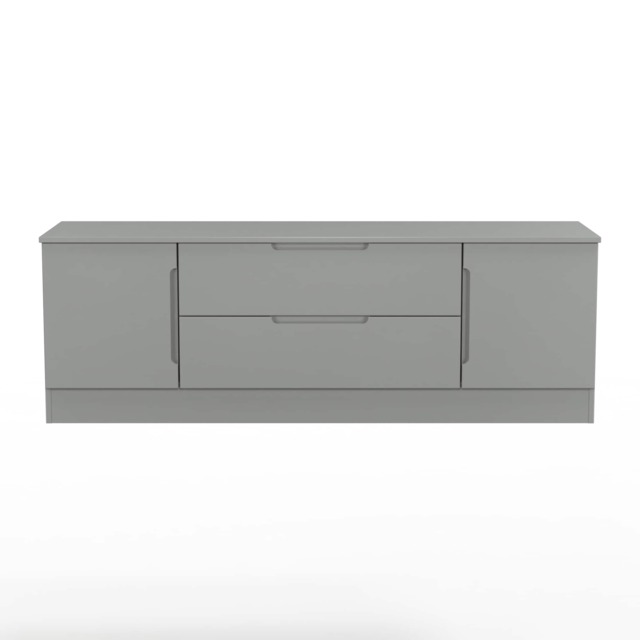 Lucca 2 Door 2 Drawer Wide TV Unit in Dusk Grey (Ready Assembled) Grey Dusk Grey