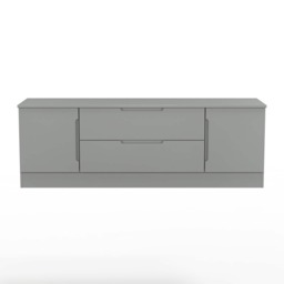 Lucca 2 Door 2 Drawer Wide TV Unit in Dusk Grey (Ready Assembled) Grey Dusk Grey