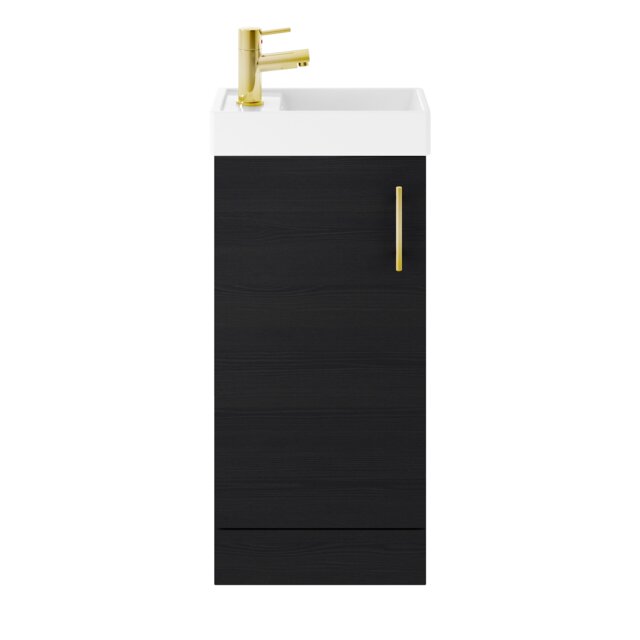 Balterley Floor Standing Vanity Basin 400mm Charcoal & Brushed Brass Handle