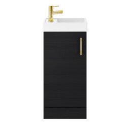 Balterley Floor Standing Vanity Basin 400mm Charcoal & Brushed Brass Handle