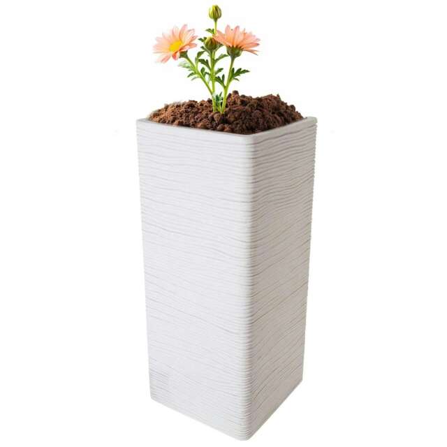 2 x Amalfi Tall Multipurpose Home Garden Patio Stone Effect Flower Planters Multi