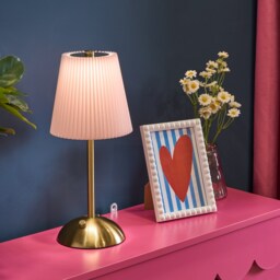 OHS Pleated Bedside Lamp LED Rechargeable Cordless Night Light