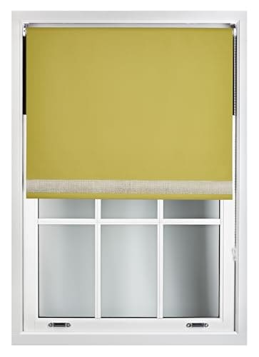 FURNISHED Thermal Blackout Roller Blinds with Diamante Edge Made to Measure Window Shade Green Green (W) 90cm x (L) 165cm