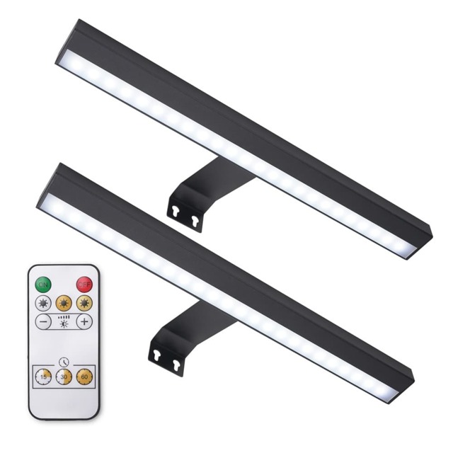 ValueLights Ryle Pair Black Touch Rechargeable Picture Wall Light Black
