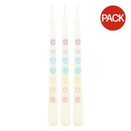 Something Different Chakra Balancing Taper Candle (Pack of 3) - White/Multicoloured - One Size