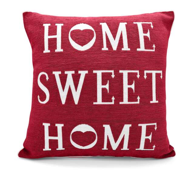 Home Sweet Home Cushion - 43cm x 43cm Red