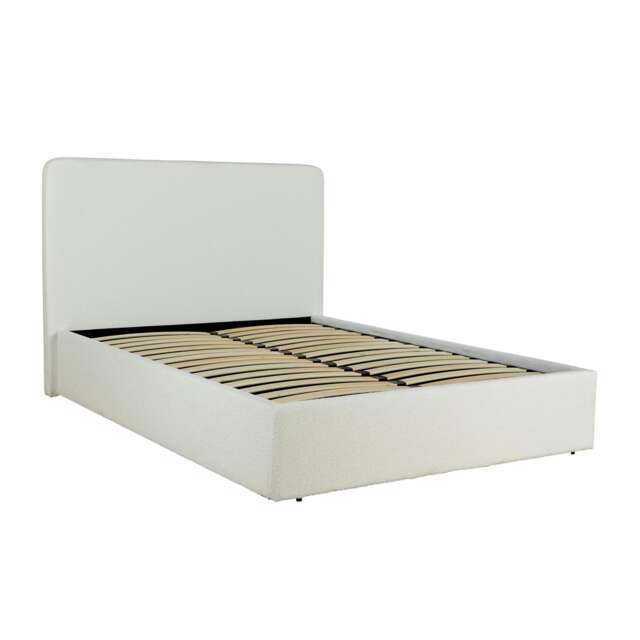 Ottoman Small Double 4ft Storage Gas Lift Boucle Upholstery Bedroom Furniture