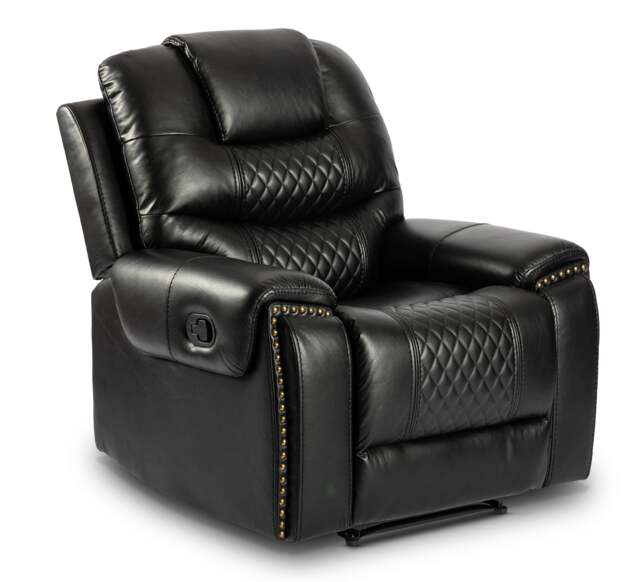 Faux Leather Black Ravenna Manual Recliner Chair