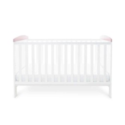 Ickle Bubba Coleby Style Cot Bed Elephant Love Pink - Without Mattress