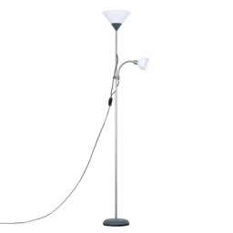 ValueLights Mozz Silver Mother and Child Floor Lamp Cool White Bulbs Silver