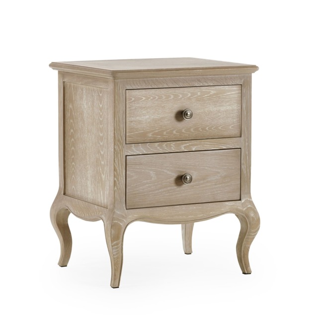 Premium Amara 2 Drawer Limed Oak Bedside Unit