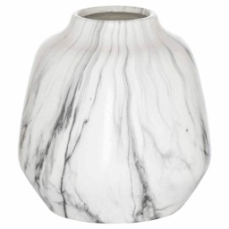 Marble Olpe Vase - Ceramic - L20 x W20 x H20 cm - Grey/White White