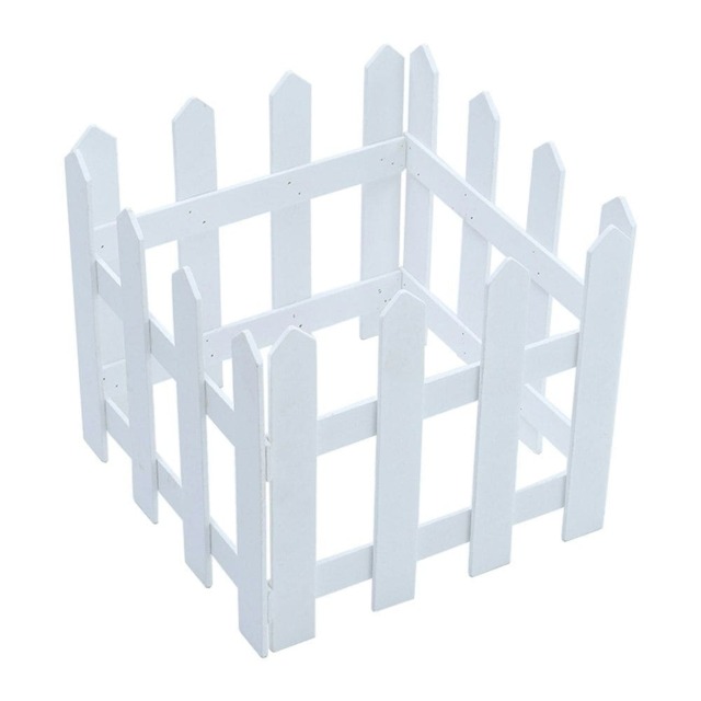 Living and Home Wooden Christmas Tree Picket Fence for Decoration - White