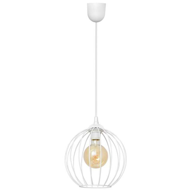 Mercure Wire Frame Pendant Ceiling Light White 24cm