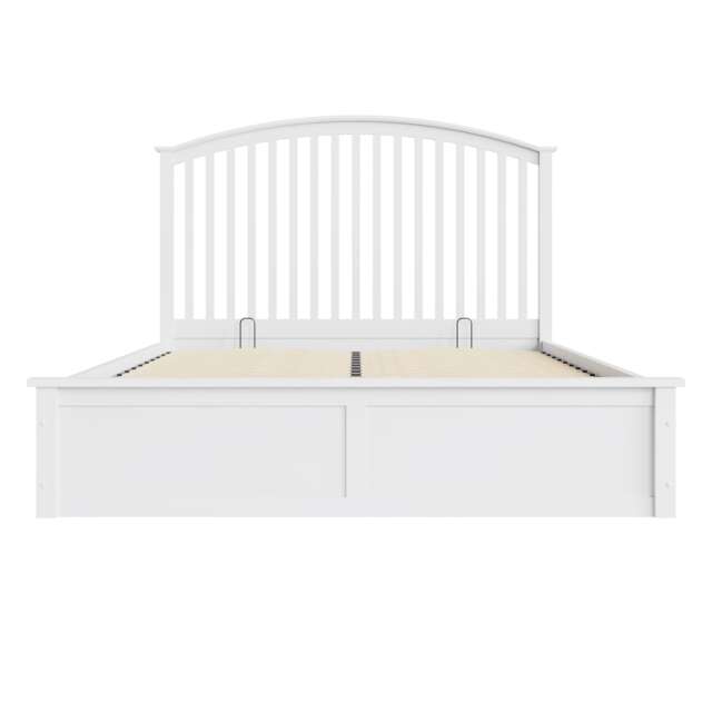 Madrid Wooden Ottoman Storage Bed King White White White