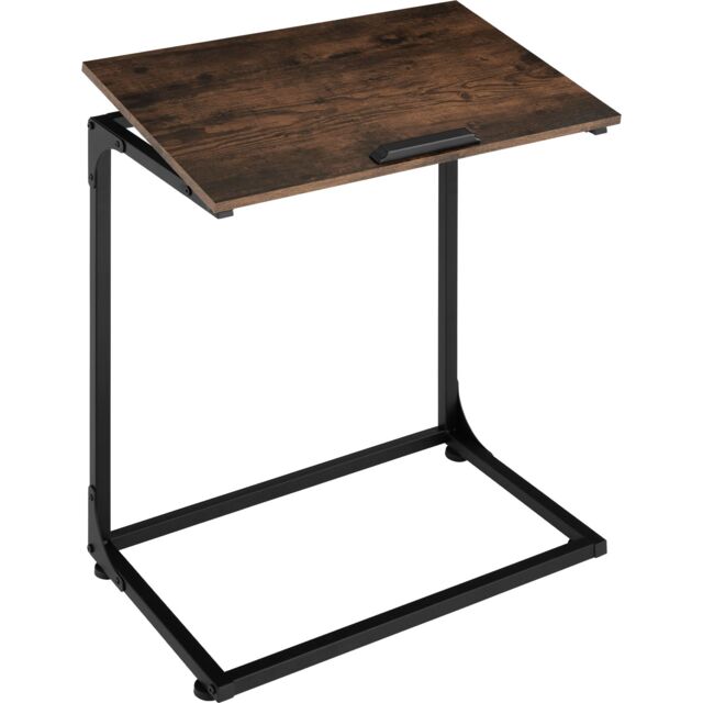 Bedside Table Ruston - industrial style, with tilting tabletop, 55 x 35 x 66.5 cm Brown Industrial wood dark, rustic 55 x 35 x 66,50 cm 1