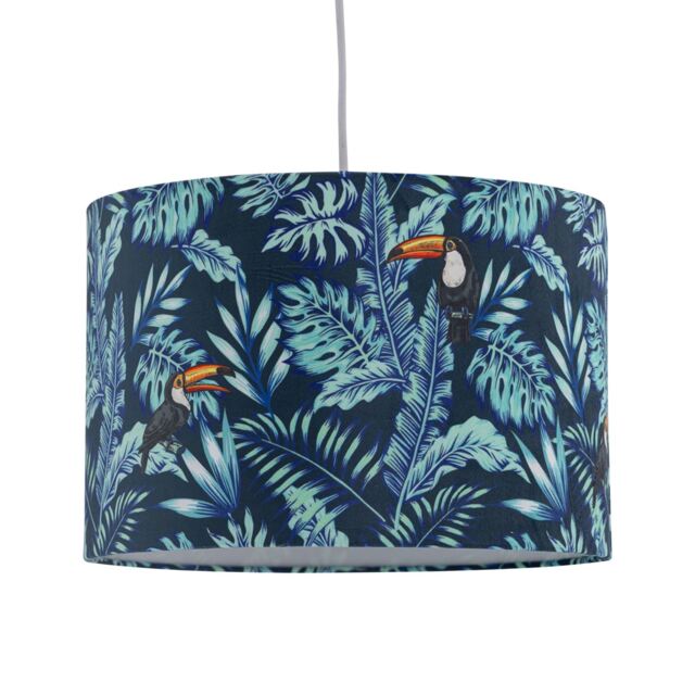 Toucan - Velvet Toucan Design 30cm Pendant or Table Lamp Shade Multi Large 1