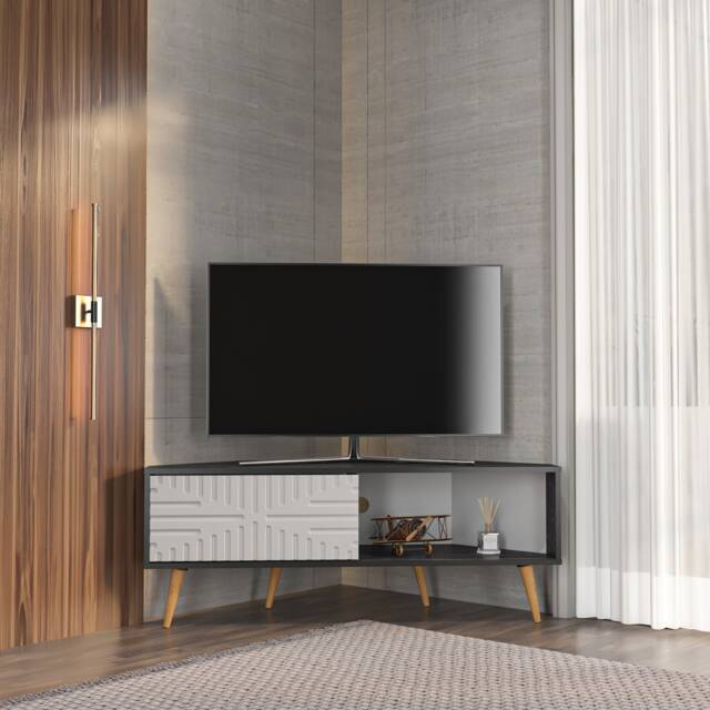 Decorotika Modern Mora Corner TV Unit for TVs up to 63 inches