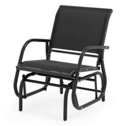 COSTWAY Garden Glider Chair Swing Rocking Chair Black Black